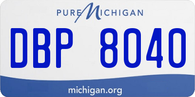 MI license plate DBP8040