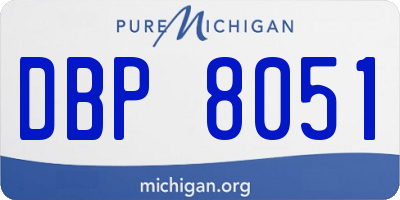 MI license plate DBP8051