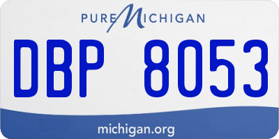 MI license plate DBP8053