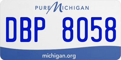 MI license plate DBP8058