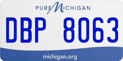MI license plate DBP8063