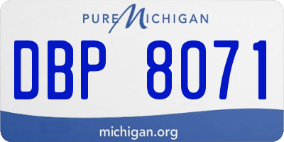 MI license plate DBP8071