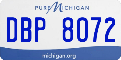 MI license plate DBP8072