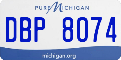 MI license plate DBP8074