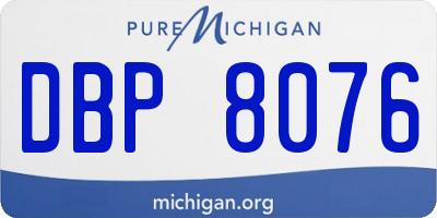 MI license plate DBP8076