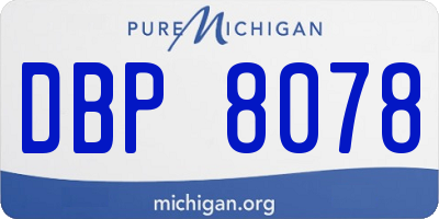 MI license plate DBP8078