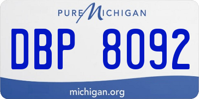 MI license plate DBP8092