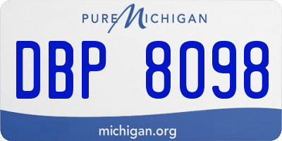 MI license plate DBP8098