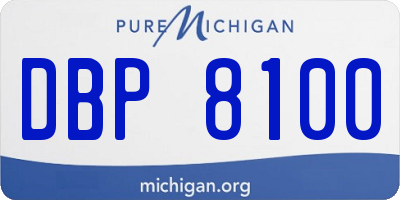 MI license plate DBP8100