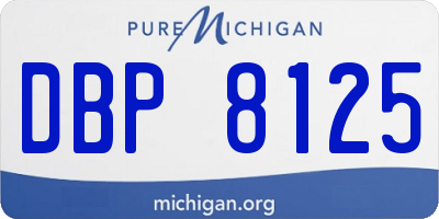 MI license plate DBP8125