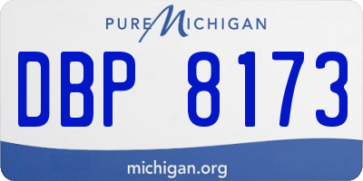 MI license plate DBP8173