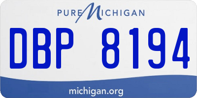 MI license plate DBP8194