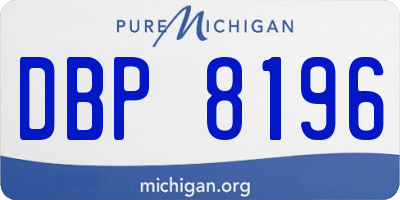 MI license plate DBP8196