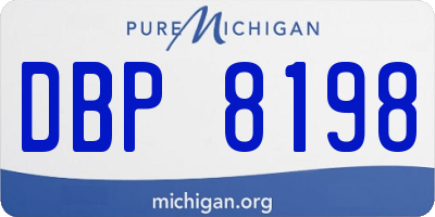 MI license plate DBP8198