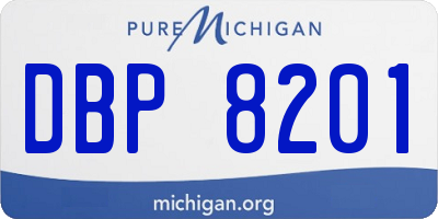 MI license plate DBP8201