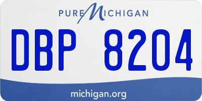 MI license plate DBP8204