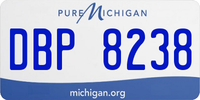 MI license plate DBP8238