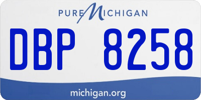 MI license plate DBP8258