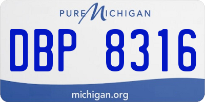 MI license plate DBP8316