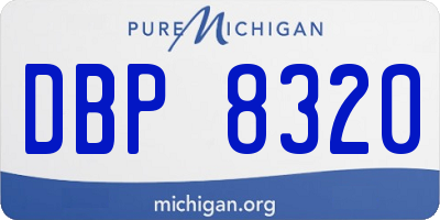 MI license plate DBP8320