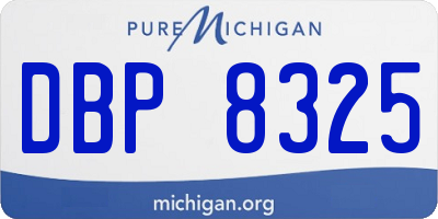 MI license plate DBP8325