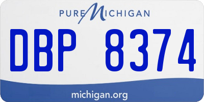 MI license plate DBP8374