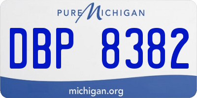 MI license plate DBP8382