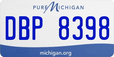 MI license plate DBP8398