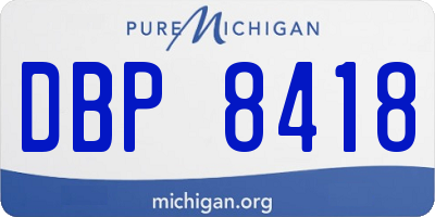 MI license plate DBP8418