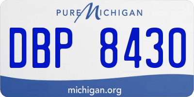 MI license plate DBP8430