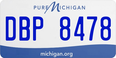 MI license plate DBP8478