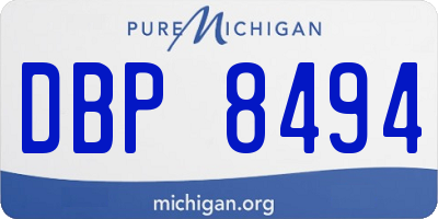 MI license plate DBP8494