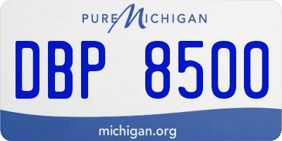 MI license plate DBP8500