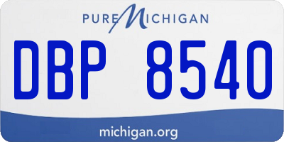MI license plate DBP8540