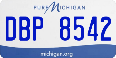 MI license plate DBP8542