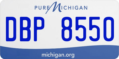 MI license plate DBP8550