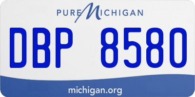 MI license plate DBP8580