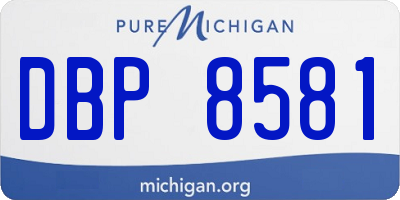 MI license plate DBP8581