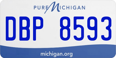 MI license plate DBP8593