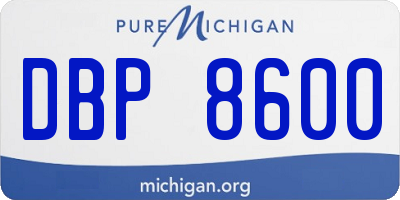 MI license plate DBP8600