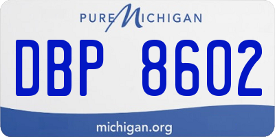MI license plate DBP8602