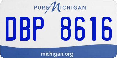 MI license plate DBP8616