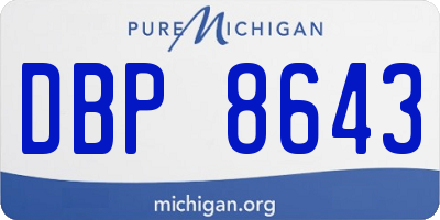 MI license plate DBP8643