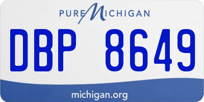 MI license plate DBP8649