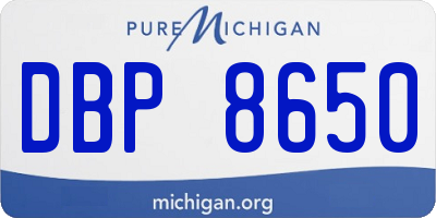MI license plate DBP8650