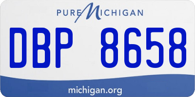 MI license plate DBP8658