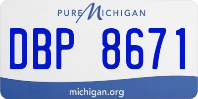 MI license plate DBP8671