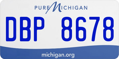 MI license plate DBP8678