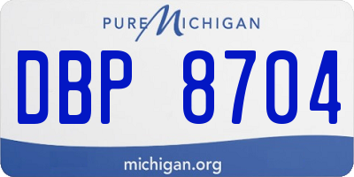 MI license plate DBP8704
