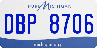MI license plate DBP8706